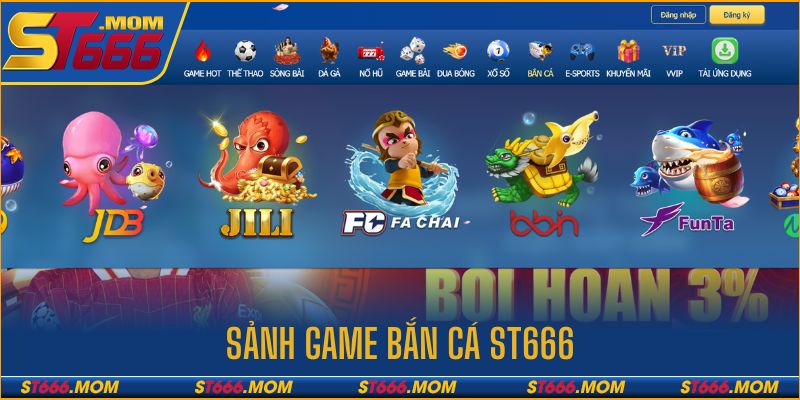 Sảnh game bắn cá đa dạng